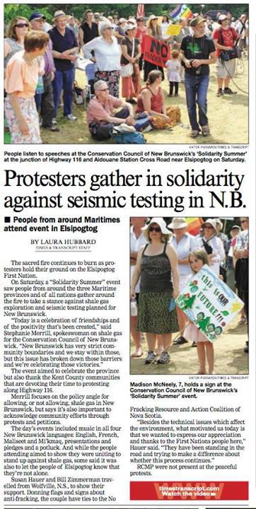 TT: Protesters Gather in Solidarity Against Seismic Testing in N.B.